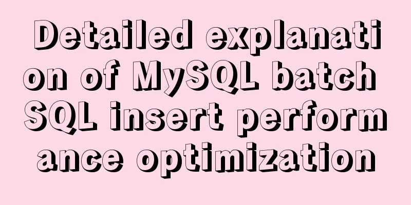 Detailed explanation of MySQL batch SQL insert performance optimization
