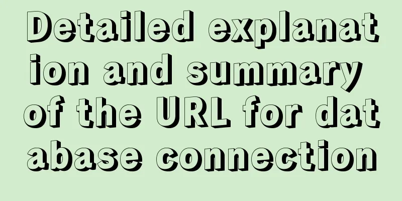 Detailed explanation and summary of the URL for database connection