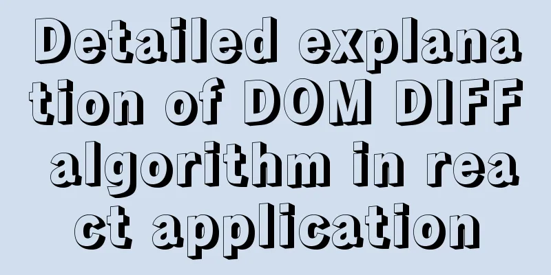 Detailed explanation of DOM DIFF algorithm in react application