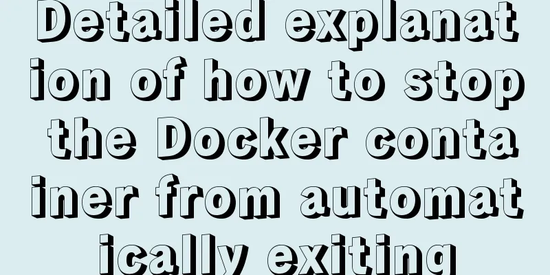 Detailed explanation of how to stop the Docker container from automatically exiting