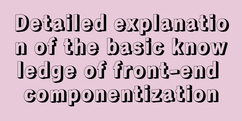 Detailed explanation of the basic knowledge of front-end componentization