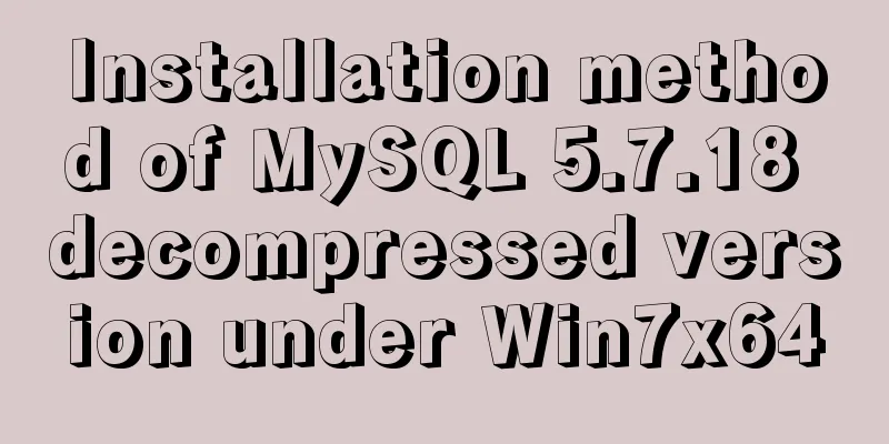 Installation method of MySQL 5.7.18 decompressed version under Win7x64
