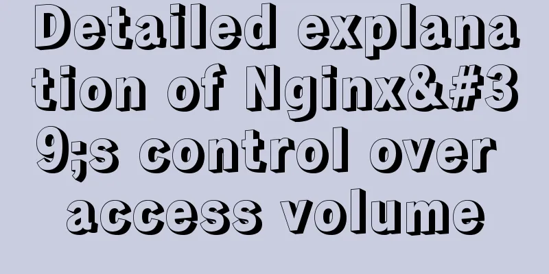 Detailed explanation of Nginx's control over access volume
