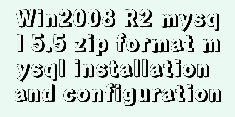 Win2008 R2 mysql 5.5 zip format mysql installation and configuration