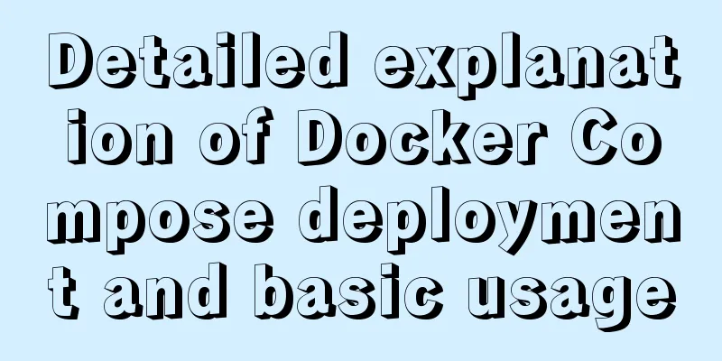 Detailed explanation of Docker Compose deployment and basic usage