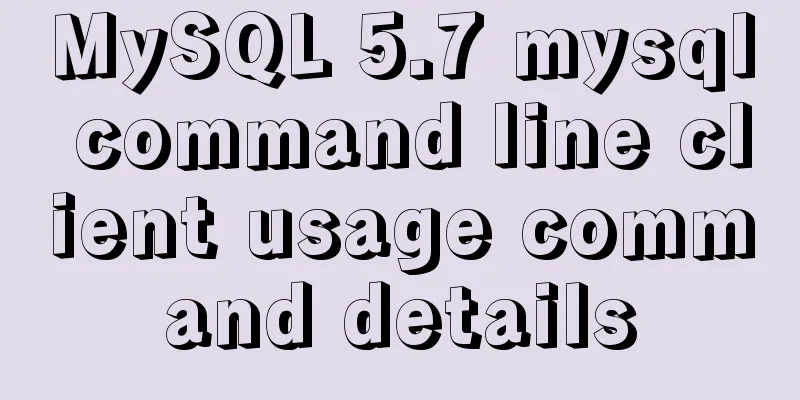 MySQL 5.7 mysql command line client usage command details