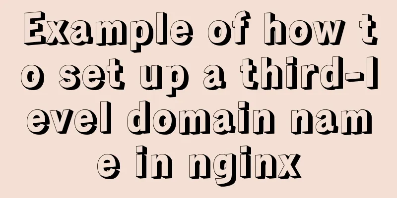 Example of how to set up a third-level domain name in nginx