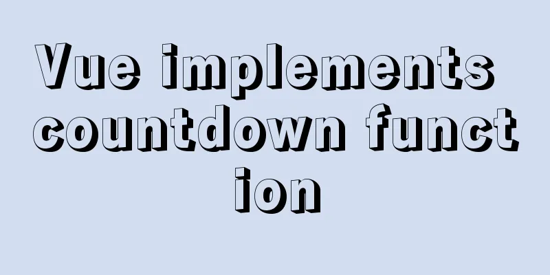 Vue implements countdown function