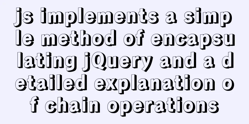 js implements a simple method of encapsulating jQuery and a detailed explanation of chain operations