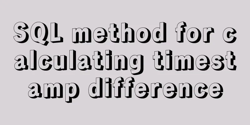 SQL method for calculating timestamp difference