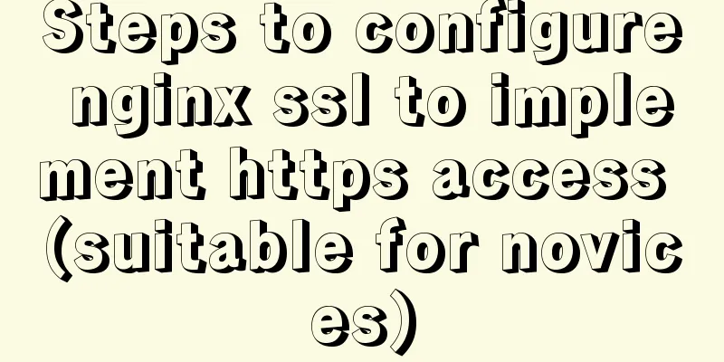 Steps to configure nginx ssl to implement https access (suitable for novices)