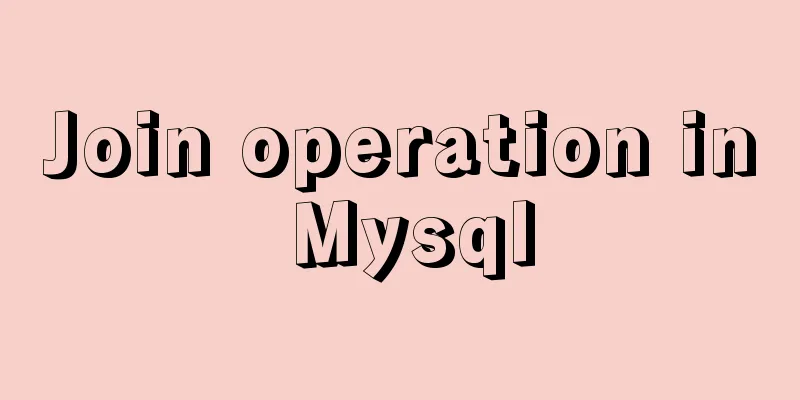 Join operation in Mysql