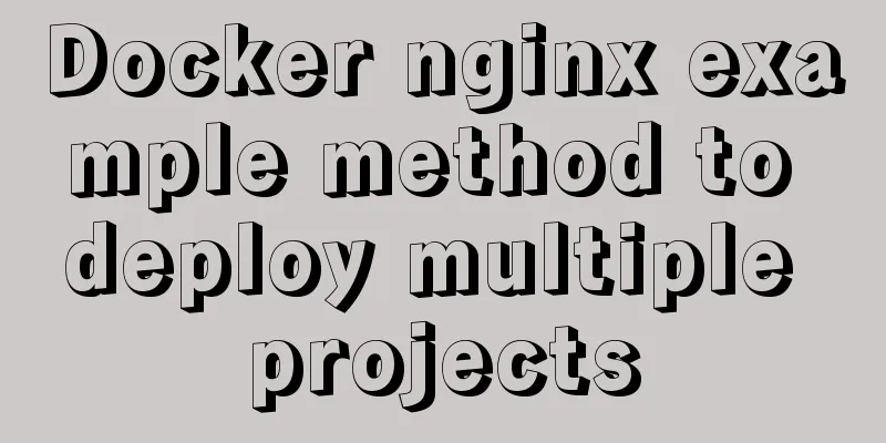 Docker nginx example method to deploy multiple projects