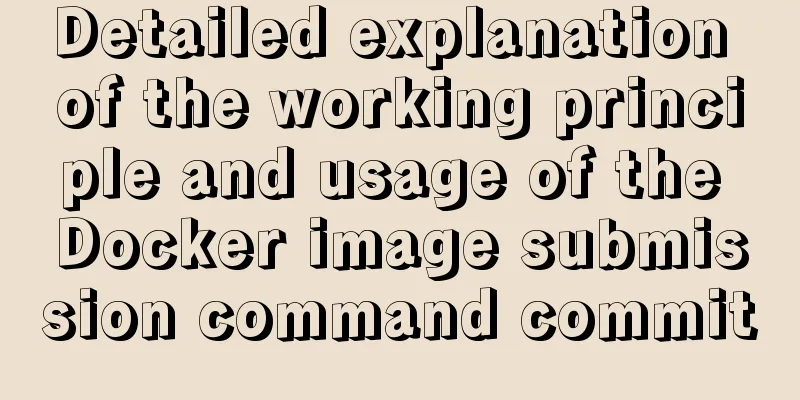 Detailed explanation of the working principle and usage of the Docker image submission command commit