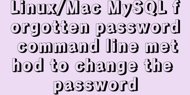 Linux/Mac MySQL forgotten password command line method to change the password