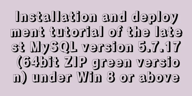 Installation and deployment tutorial of the latest MySQL version 5.7.17 (64bit ZIP green version) under Win 8 or above
