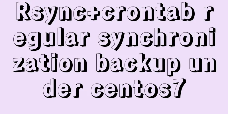 Rsync+crontab regular synchronization backup under centos7