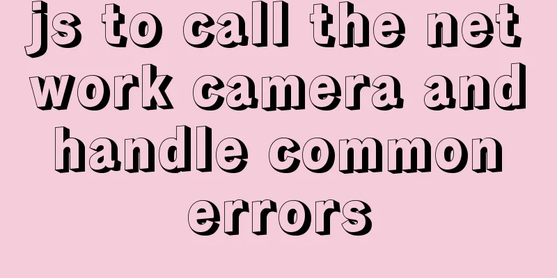 js to call the network camera and handle common errors