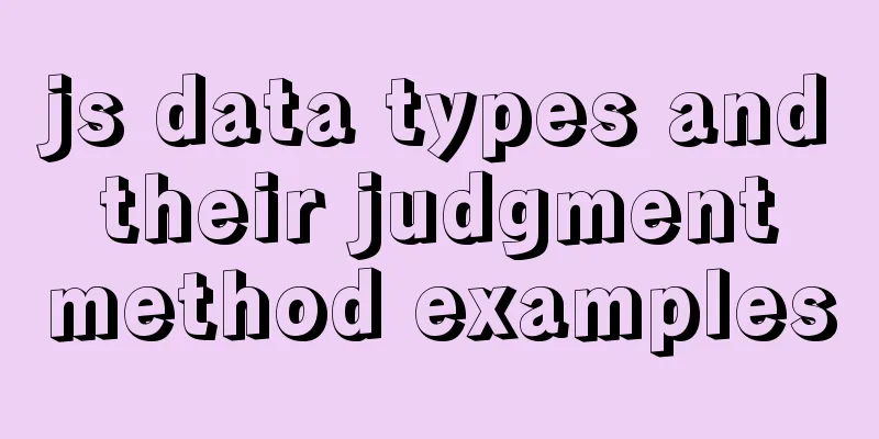 js data types and their judgment method examples