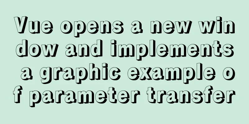 Vue opens a new window and implements a graphic example of parameter transfer