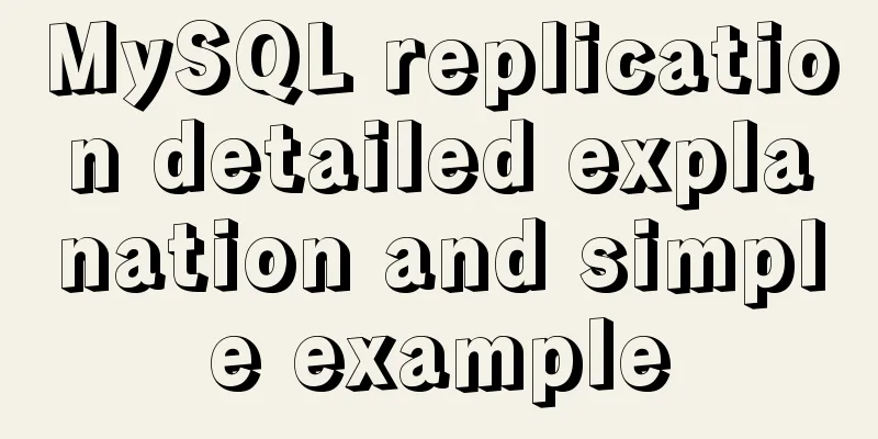 MySQL replication detailed explanation and simple example