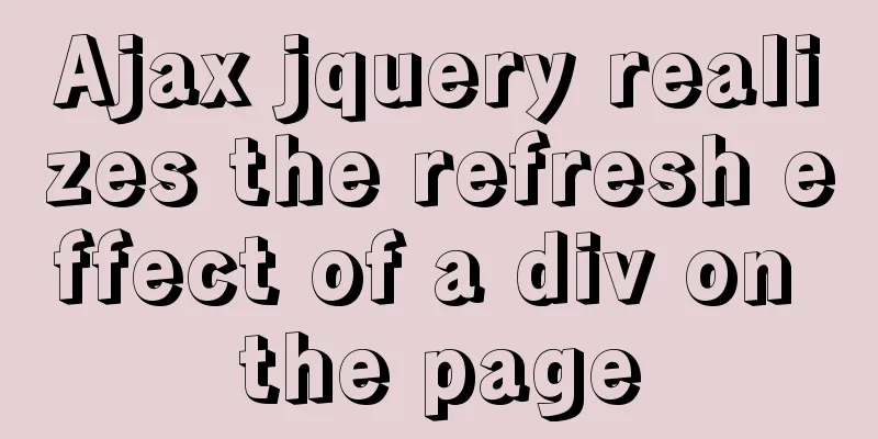 Ajax jquery realizes the refresh effect of a div on the page