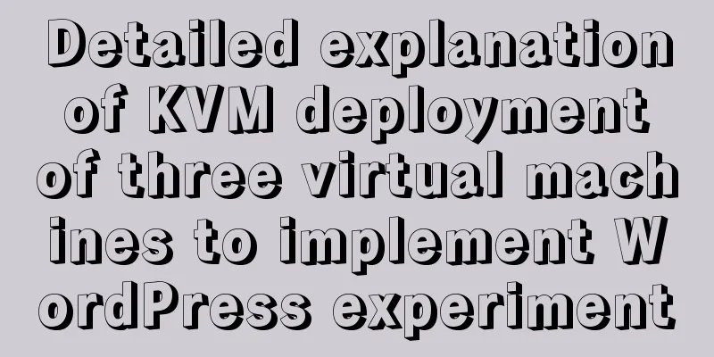 Detailed explanation of KVM deployment of three virtual machines to implement WordPress experiment