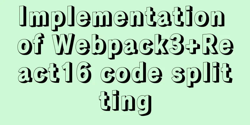 Implementation of Webpack3+React16 code splitting