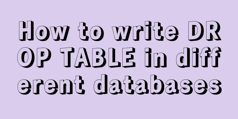 How to write DROP TABLE in different databases
