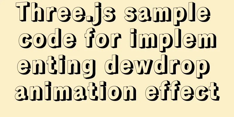 Three.js sample code for implementing dewdrop animation effect