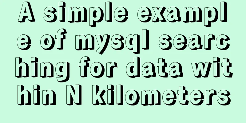 A simple example of mysql searching for data within N kilometers