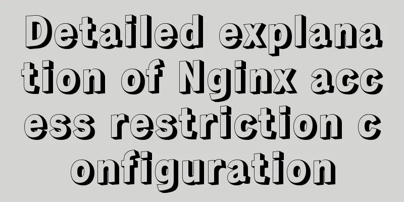 Detailed explanation of Nginx access restriction configuration