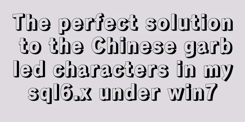 The perfect solution to the Chinese garbled characters in mysql6.x under win7