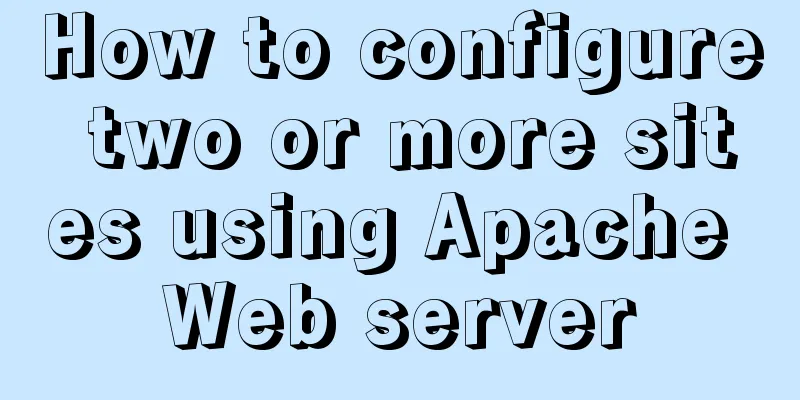 How to configure two or more sites using Apache Web server