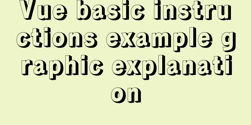Vue basic instructions example graphic explanation