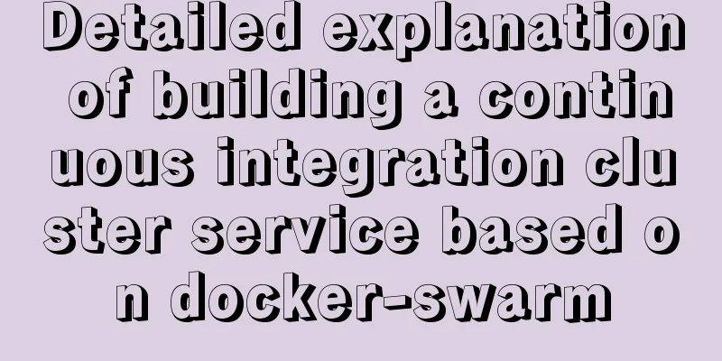 Detailed explanation of building a continuous integration cluster service based on docker-swarm