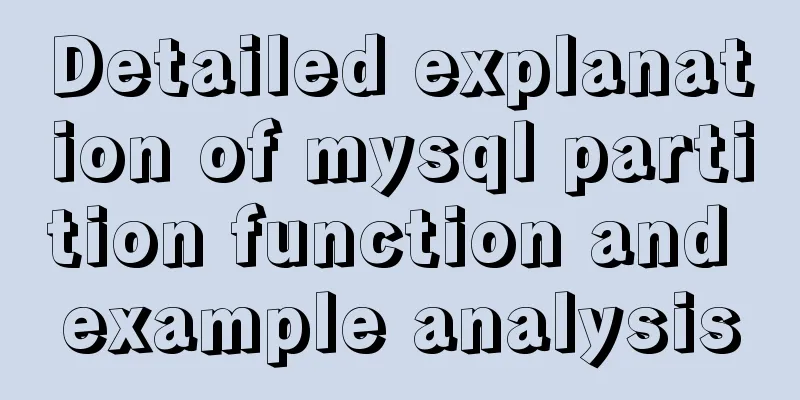 Detailed explanation of mysql partition function and example analysis