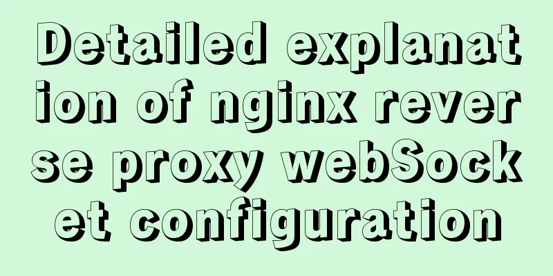 Detailed explanation of nginx reverse proxy webSocket configuration