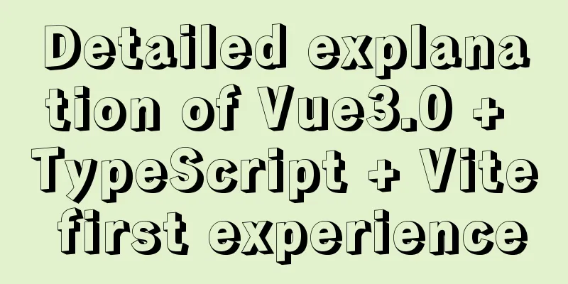 Detailed explanation of Vue3.0 + TypeScript + Vite first experience