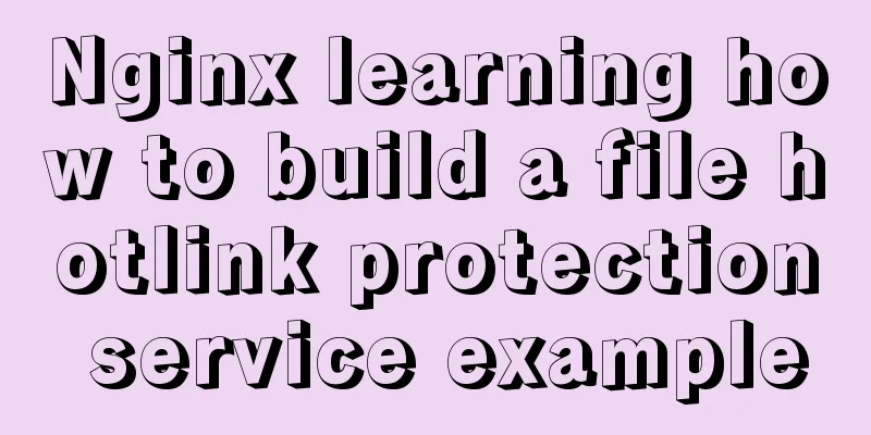 Nginx learning how to build a file hotlink protection service example