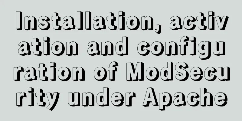 Installation, activation and configuration of ModSecurity under Apache