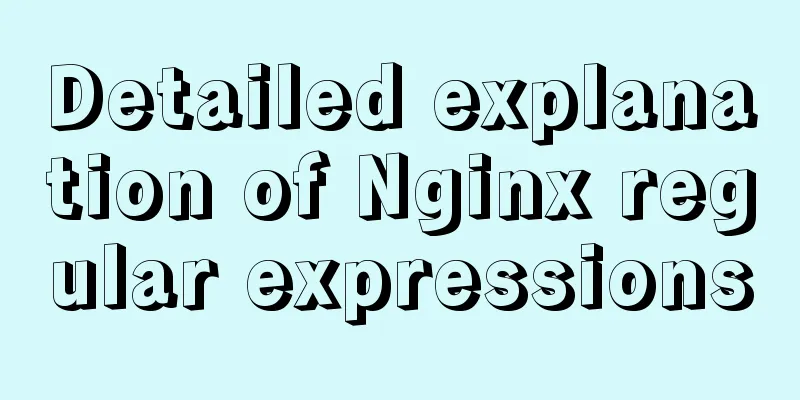 Detailed explanation of Nginx regular expressions