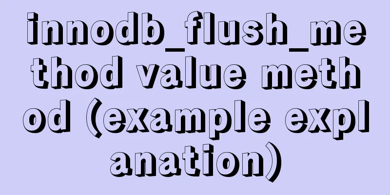 innodb_flush_method value method (example explanation)