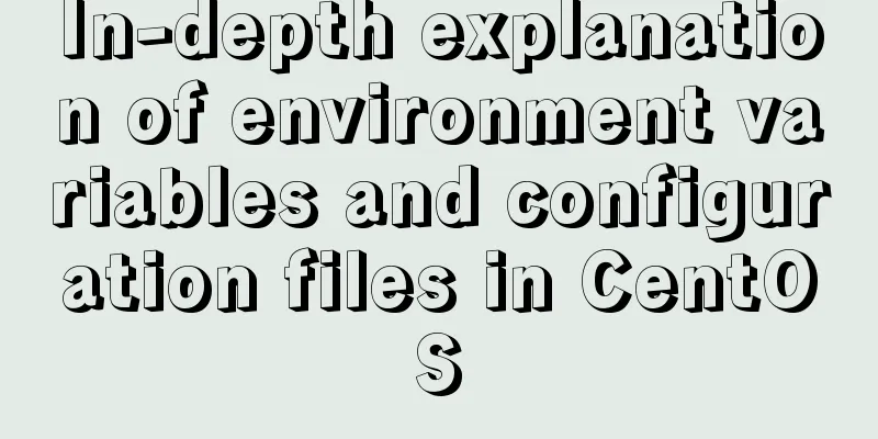 In-depth explanation of environment variables and configuration files in CentOS