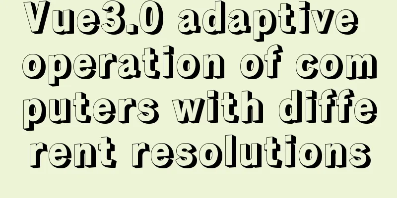 Vue3.0 adaptive operation of computers with different resolutions