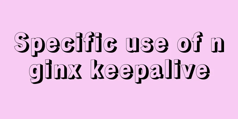 Specific use of nginx keepalive
