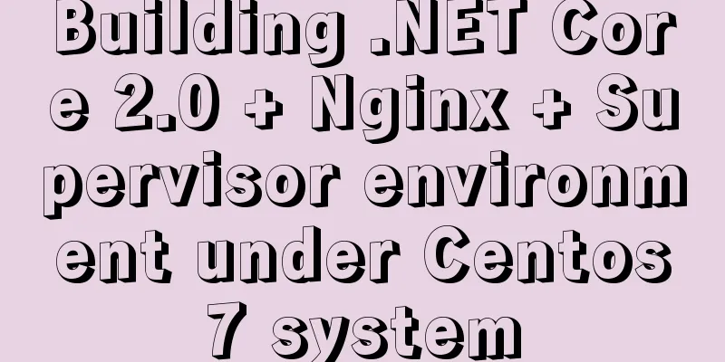 Building .NET Core 2.0 + Nginx + Supervisor environment under Centos7 system