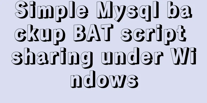 Simple Mysql backup BAT script sharing under Windows
