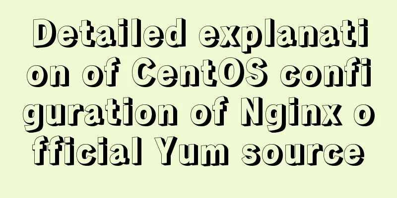 Detailed explanation of CentOS configuration of Nginx official Yum source
