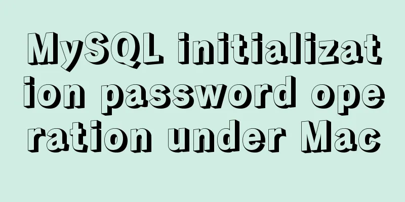 MySQL initialization password operation under Mac
